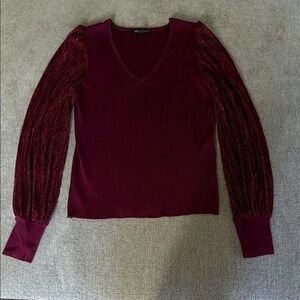 Almost Famous women’s  Deep Red V-Neck Blouse